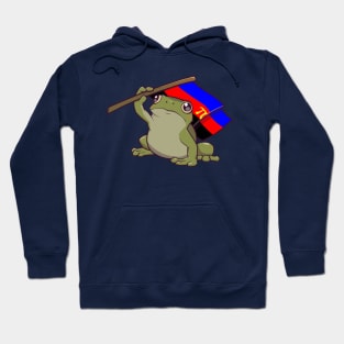 Polyamory Pride Flag-Holding Frog Hoodie